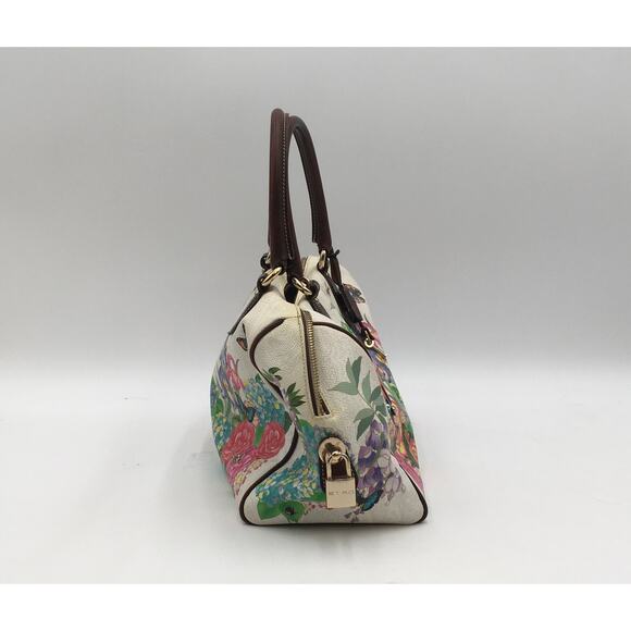 Etro Leather Garden Floral and Butterfly Emblem Top Handle Purse - Picture 4 of 9